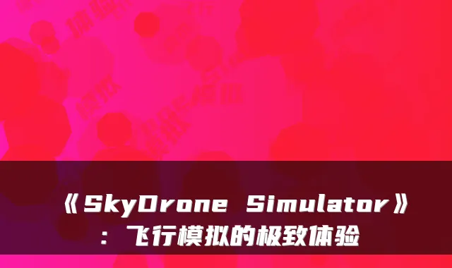 《SkyDrone Simulator》：飞行模拟的体验