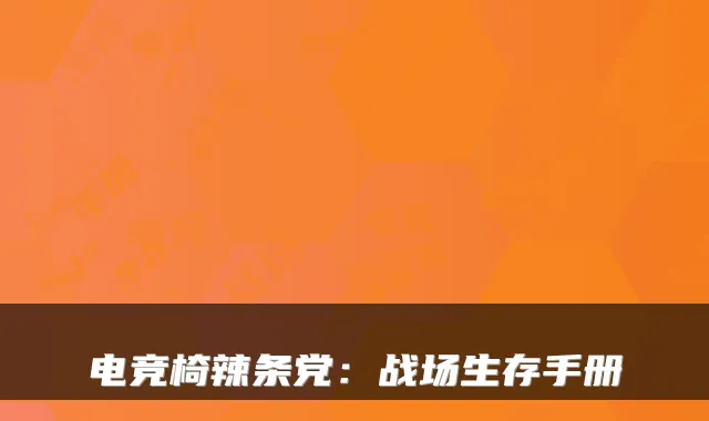 电竞椅辣条党:战场生存手册