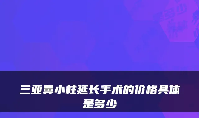 三亚鼻小柱延长手术的价格具体是多少