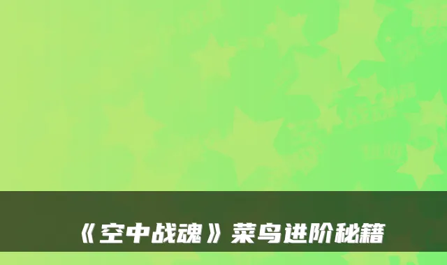 《空中战魂》菜鸟进阶秘籍