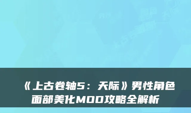 《上古卷轴5：天际》男性角色面部美化MOD攻略全解析