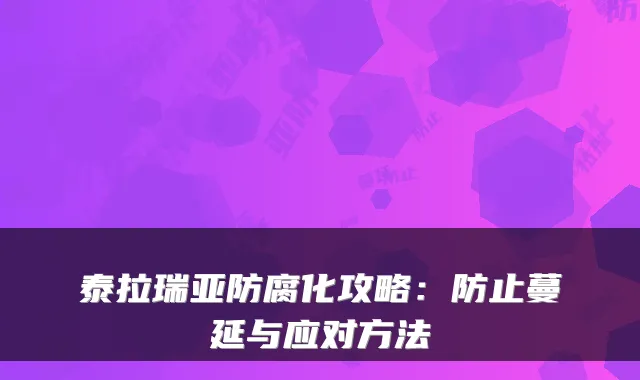 泰拉瑞亚防腐化攻略：防止蔓延与应对方法