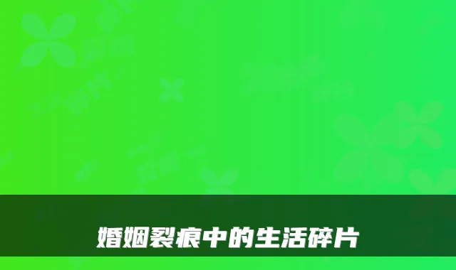 婚姻裂痕中的生活碎片