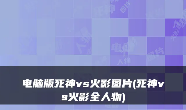 电脑版死神vs火影图片(死神vs火影全人物)