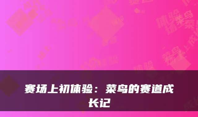 赛场上初体验:菜鸟的赛道成长记