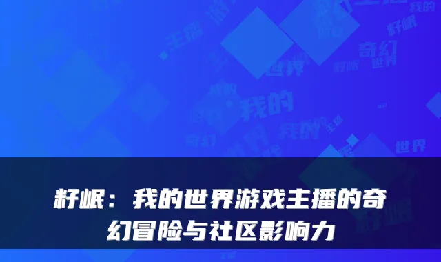 籽岷：我的世界游戏主播的奇幻冒险与社区影响力