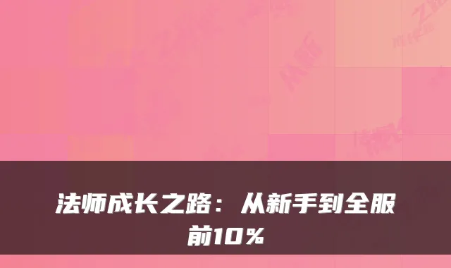 法师成长之路：从新手到全服前10%