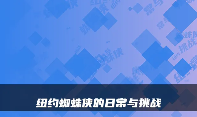 纽约蜘蛛侠的日常与挑战