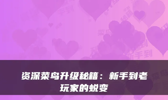 资深菜鸟升级秘籍:新手到老玩家的蜕变