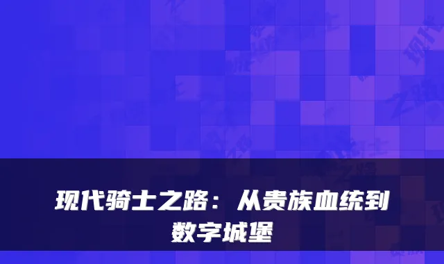 现代骑士之路：从贵族血统到数字城堡