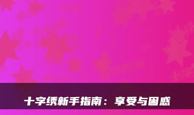十字绣新手指南:享受与困惑