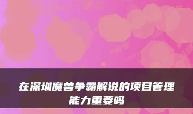 在深圳魔兽争霸解说的项目管理能力重要吗