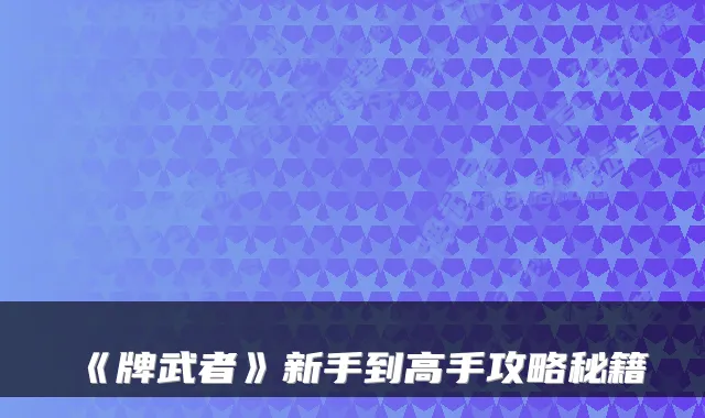 《牌武者》新手到高手攻略秘籍