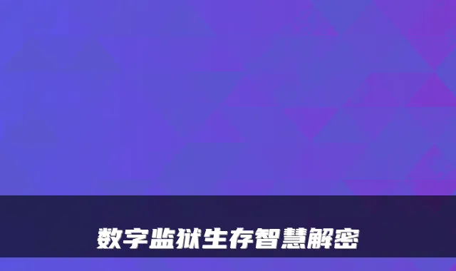 数字监狱生存智慧解密