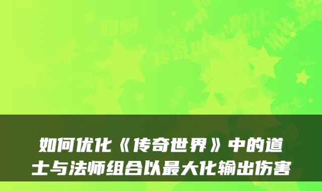 如何优化《传奇世界》中的道士与法师组合以最大化输出伤害
