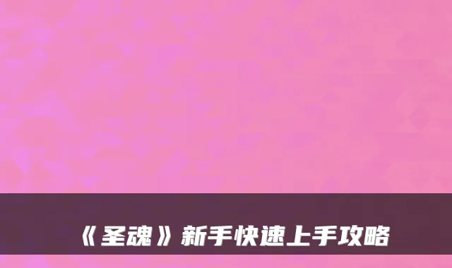 《圣魂》新手快速上手攻略