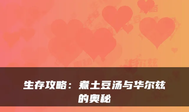 生存攻略：煮土豆汤与华尔兹的奥秘