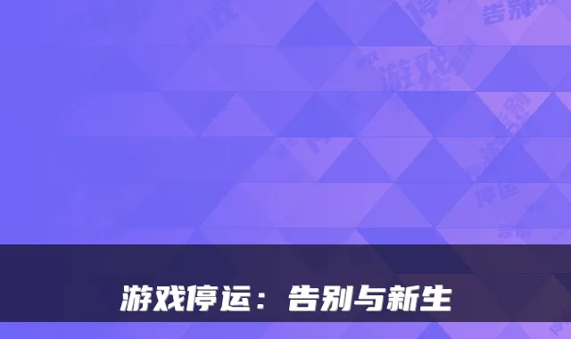 游戏停运：告别与新生