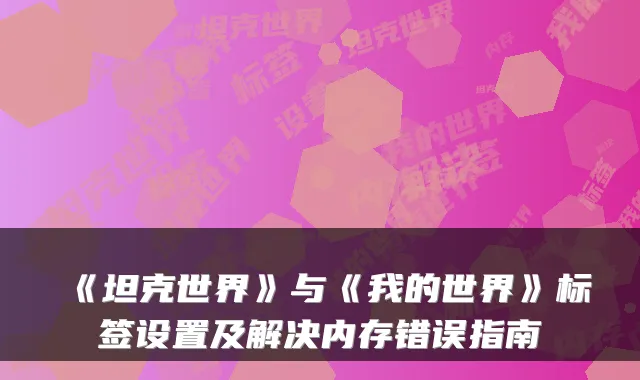 《坦克世界》与《我的世界》标签设置及解决内存错误指南