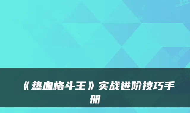 《热血格斗王》实战进阶技巧手册