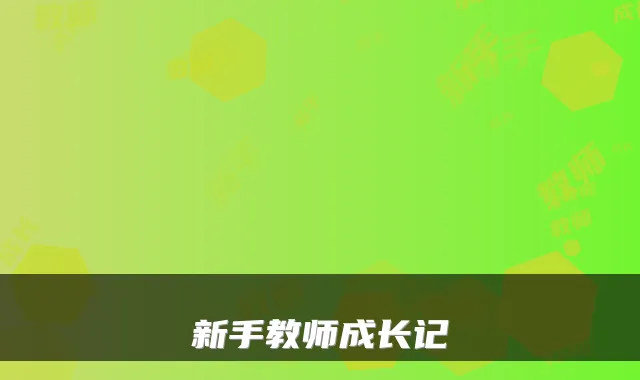 新手教师成长记