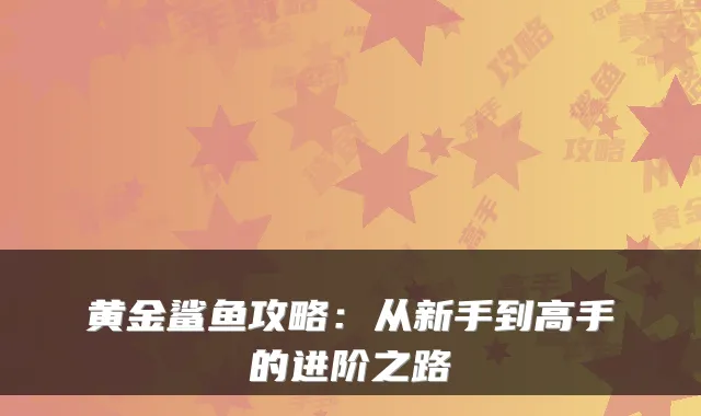 黄金鲨鱼攻略：从新手到高手的进阶之路
