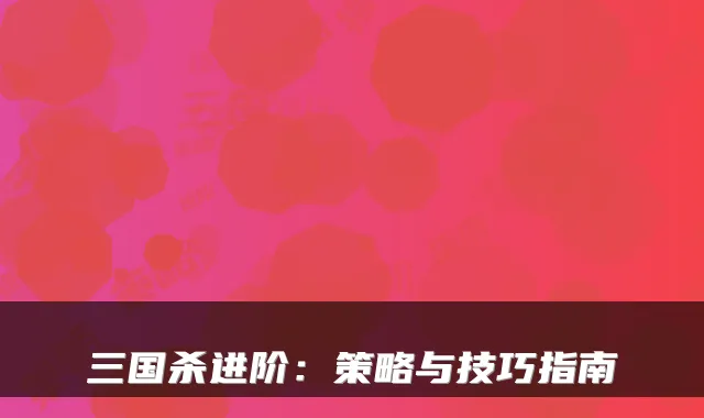 三国杀进阶：策略与技巧指南