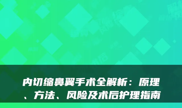 内切缩鼻翼手术全解析：原理、方法、风险及术后护理指南