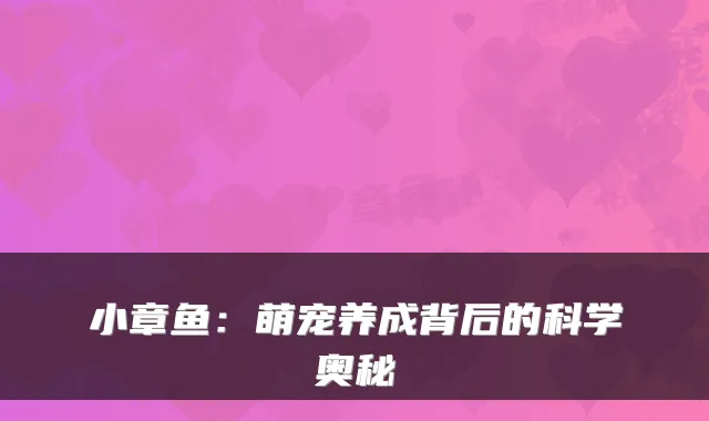 小章鱼:萌宠养成背后的科学奥秘