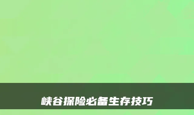 峡谷探险必备生存技巧