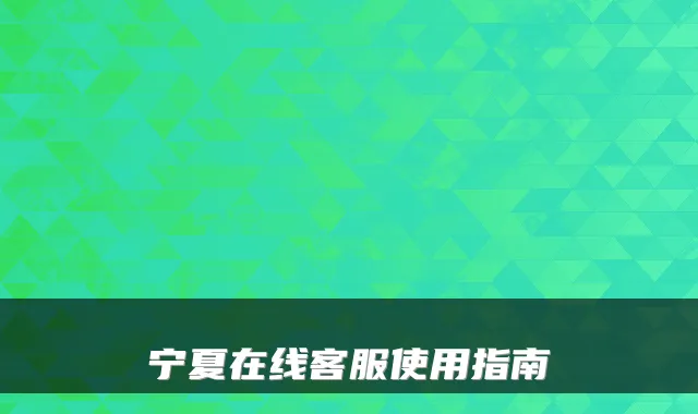 宁夏在线客服使用指南