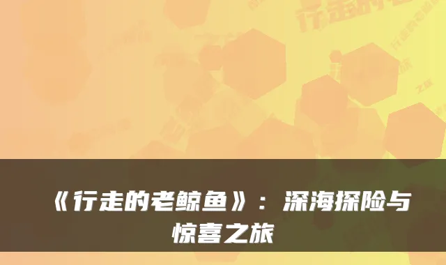 《行走的老鲸鱼》：深海探险与惊喜之旅