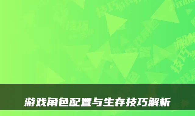 游戏角色配置与生存技巧解析