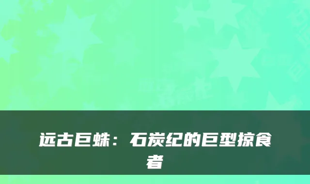 远古巨蛛：石炭纪的巨型掠食者