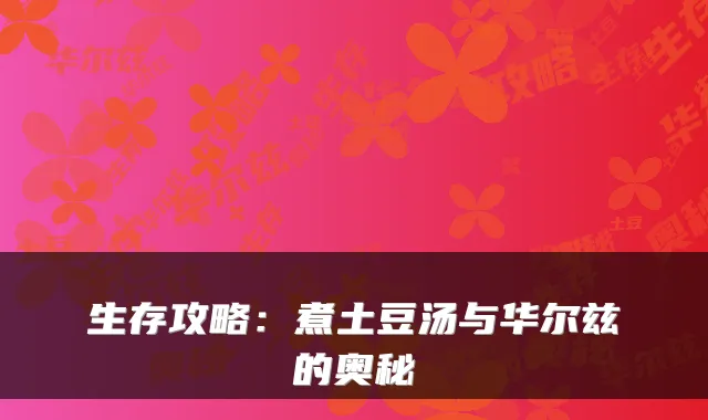 生存攻略:煮土豆汤与华尔兹的奥秘