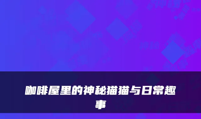 咖啡屋里的神秘猫猫与日常趣事