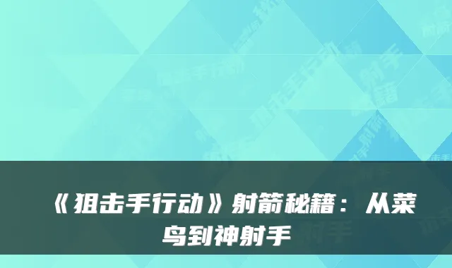 《狙击手行动》射箭秘籍：从菜鸟到神射手