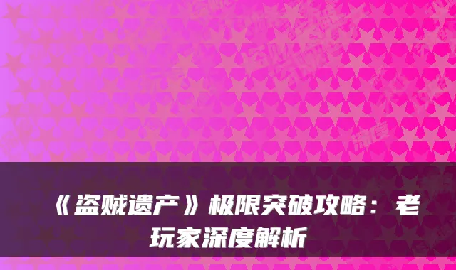 《盗贼遗产》极限突破攻略：老玩家深度解析
