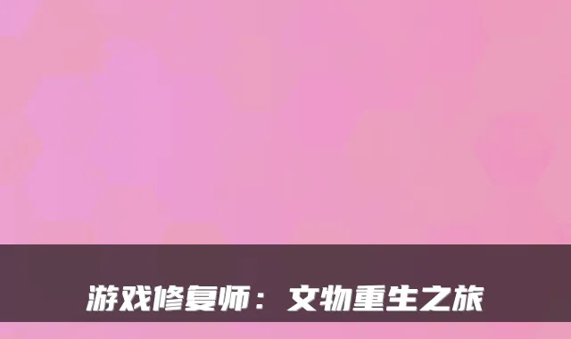 游戏修复师：文物重生之旅