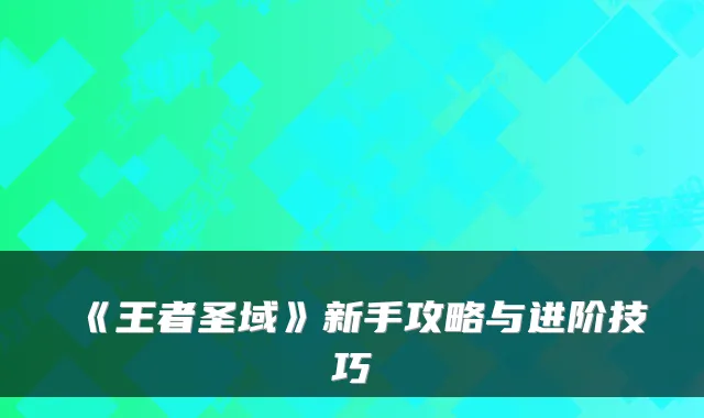 《王者圣域》新手攻略与进阶技巧