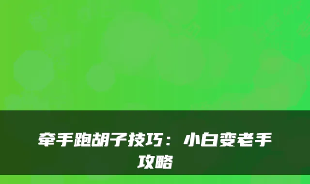 牵手跑胡子技巧：小白变老手攻略