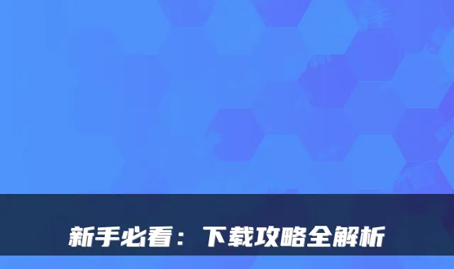 新手必看：下载攻略全解析