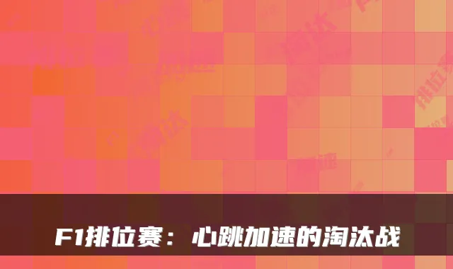 F1排位赛：心跳加速的淘汰战
