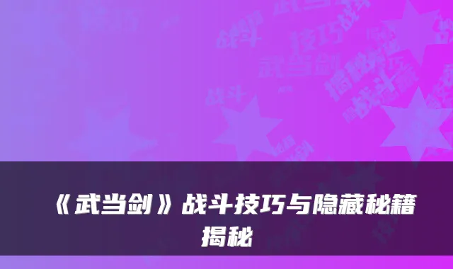 《武当剑》战斗技巧与隐藏秘籍揭秘
