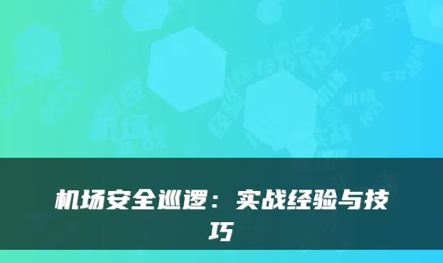 机场安全巡逻：实战经验与技巧