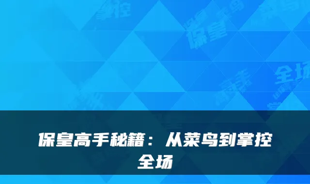 保皇高手秘籍：从菜鸟到掌控全场