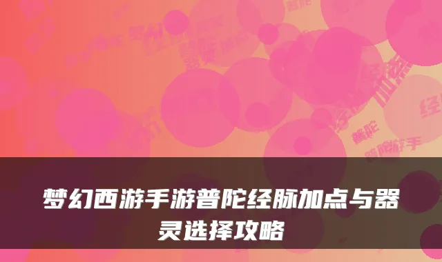 梦幻西游手游普陀经脉加点与器灵选择攻略