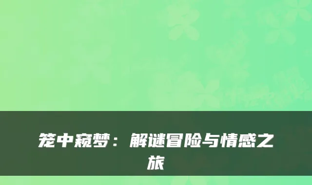 笼中窥梦：解谜冒险与情感之旅