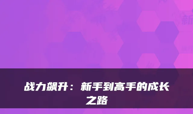 战力飙升:新手到高手的成长之路