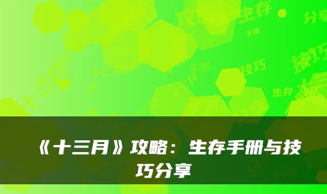 《十三月》攻略：生存手册与技巧分享